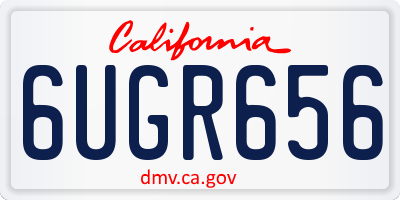 CA license plate 6UGR656