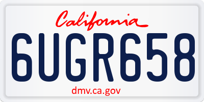 CA license plate 6UGR658