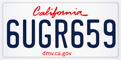 CA license plate 6UGR659