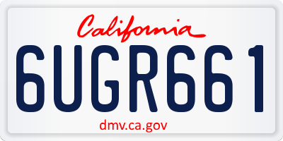 CA license plate 6UGR661
