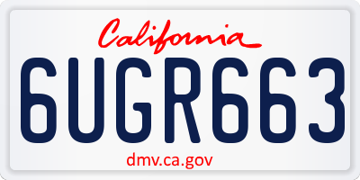 CA license plate 6UGR663