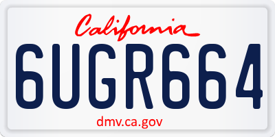CA license plate 6UGR664