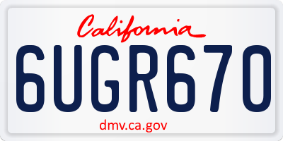 CA license plate 6UGR670