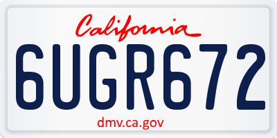 CA license plate 6UGR672