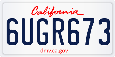 CA license plate 6UGR673
