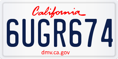 CA license plate 6UGR674