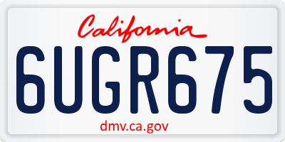 CA license plate 6UGR675