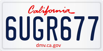 CA license plate 6UGR677