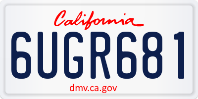 CA license plate 6UGR681