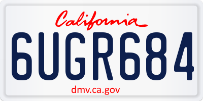 CA license plate 6UGR684
