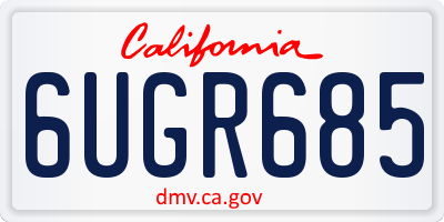 CA license plate 6UGR685