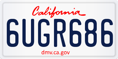 CA license plate 6UGR686
