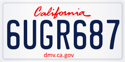 CA license plate 6UGR687