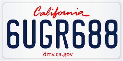 CA license plate 6UGR688