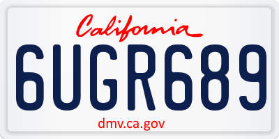 CA license plate 6UGR689