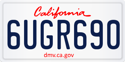 CA license plate 6UGR690
