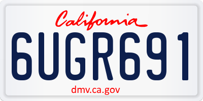 CA license plate 6UGR691