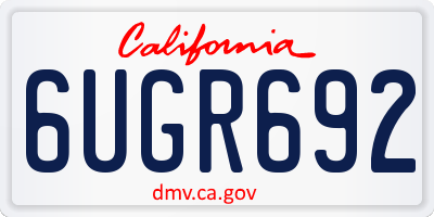 CA license plate 6UGR692
