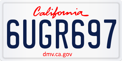 CA license plate 6UGR697