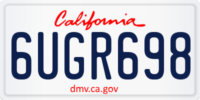 CA license plate 6UGR698
