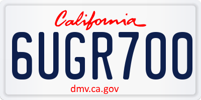 CA license plate 6UGR700