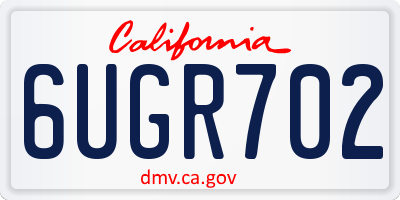 CA license plate 6UGR702