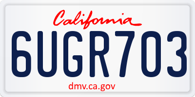 CA license plate 6UGR703