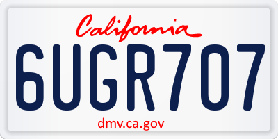 CA license plate 6UGR707