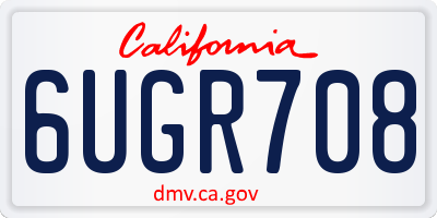 CA license plate 6UGR708