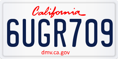 CA license plate 6UGR709