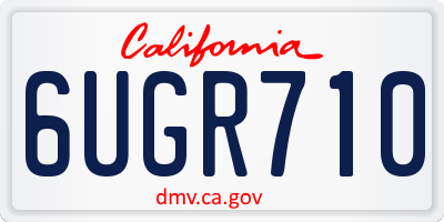 CA license plate 6UGR710