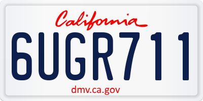 CA license plate 6UGR711
