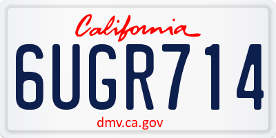 CA license plate 6UGR714