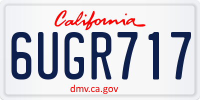 CA license plate 6UGR717