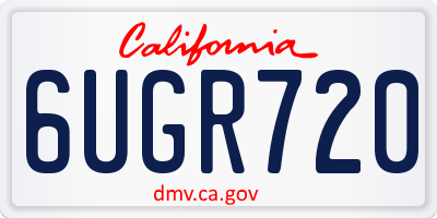 CA license plate 6UGR720