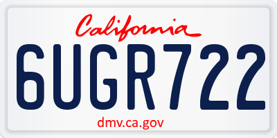 CA license plate 6UGR722