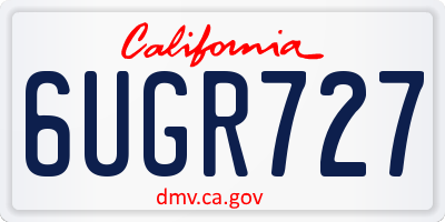 CA license plate 6UGR727