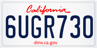 CA license plate 6UGR730