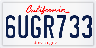 CA license plate 6UGR733