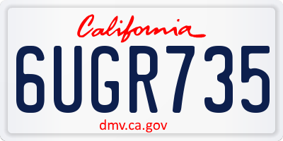 CA license plate 6UGR735