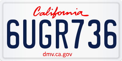 CA license plate 6UGR736
