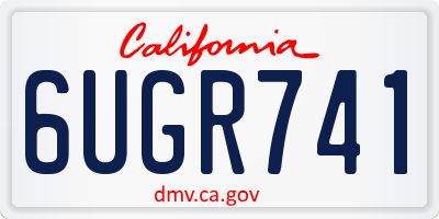 CA license plate 6UGR741
