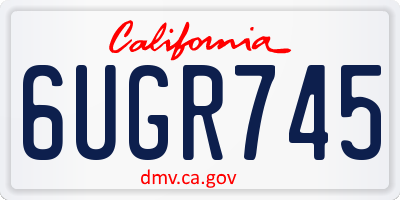 CA license plate 6UGR745
