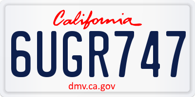 CA license plate 6UGR747
