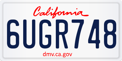 CA license plate 6UGR748