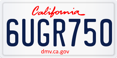 CA license plate 6UGR750