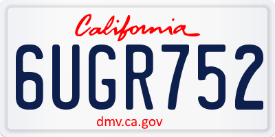 CA license plate 6UGR752