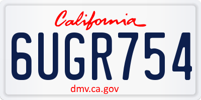 CA license plate 6UGR754