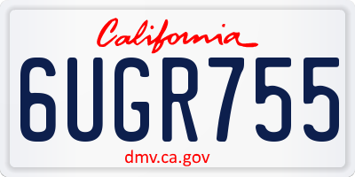 CA license plate 6UGR755