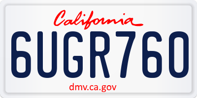 CA license plate 6UGR760